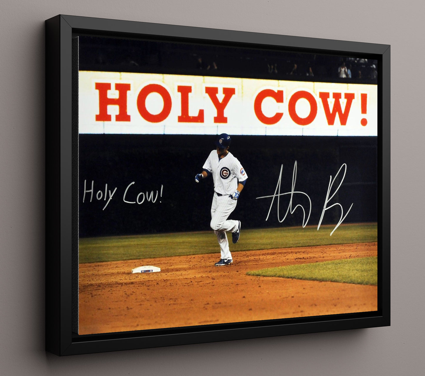 Anthony Rizzo - Cubs Holy Cow Moment Era Baseball Wall Art 16x20 Framed Canvas wall art print – Baseball Wall Art decor