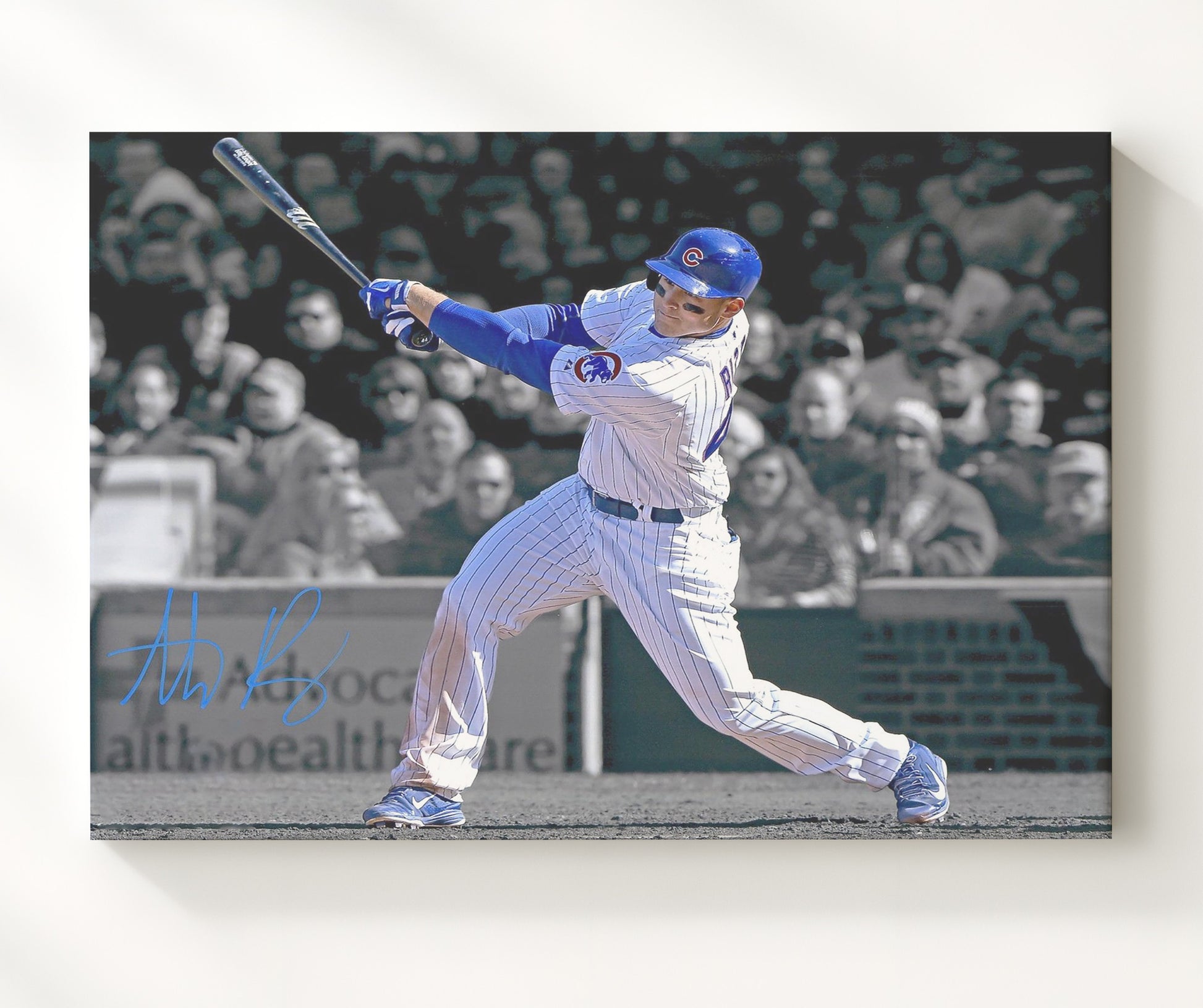Anthony Rizzo - Left - Handed Power Swing Baseball Wall Art 20x24 Canvas wall art print – Baseball Wall Art decor