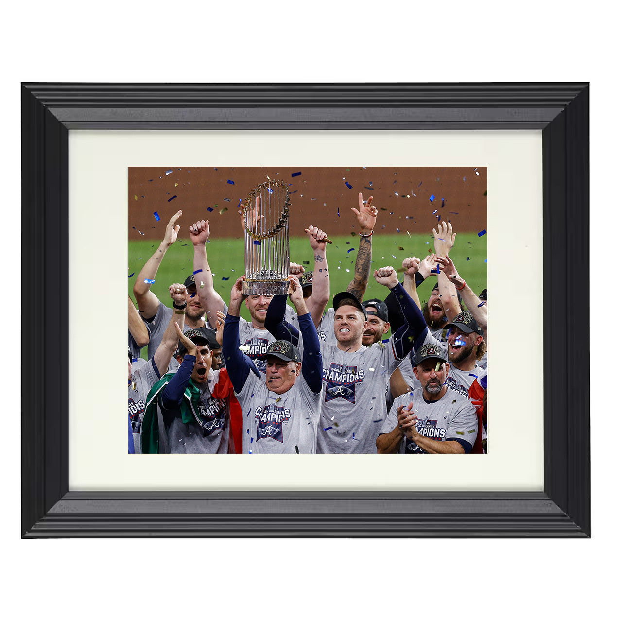Atlanta Braves - Series Championship Celebration Era 8x10 black beveled framed baseball wall art