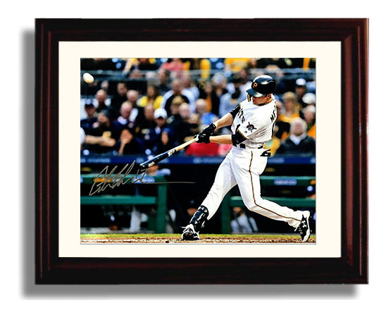 Austin Meadows - Pittsburgh Pirates Action Baseball Wall Art 8x10 Beveled Frame wall art print – Baseball Wall Art decor