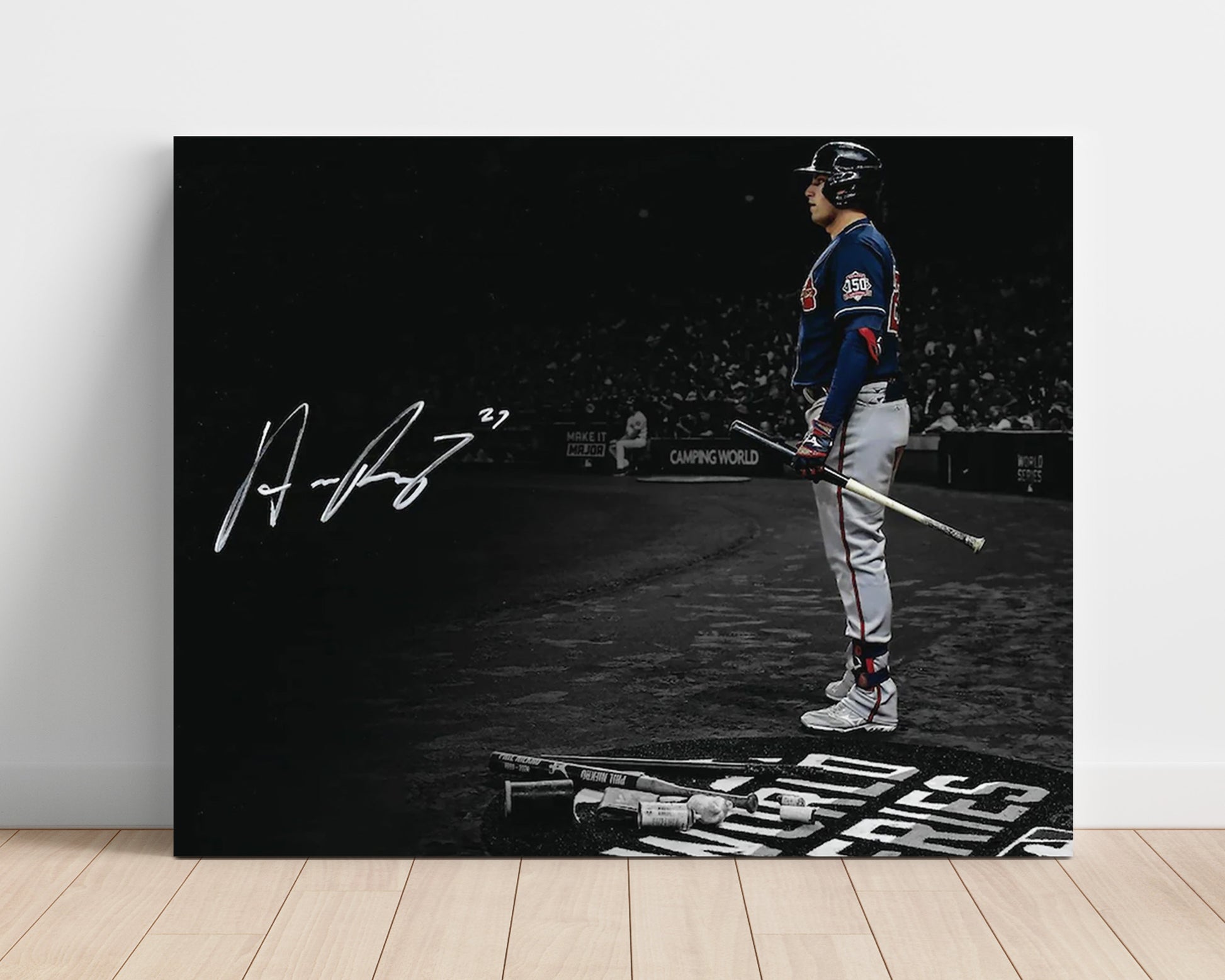 Austin Riley - Braves Power Swing Baseball Wall Art 16x20 Unframed Print wall art print – Baseball Wall Art decor