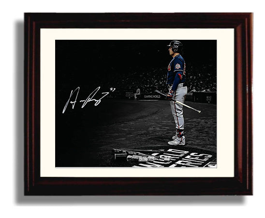 Austin Riley - Braves Power Swing Baseball Wall Art 8x10 Beveled Frame wall art print – Baseball Wall Art decor