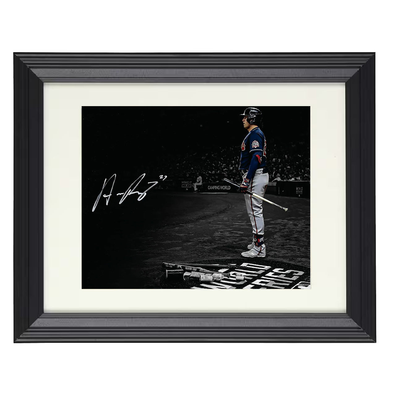 Austin Riley - Braves Power Swing 8x10 black beveled framed baseball wall art