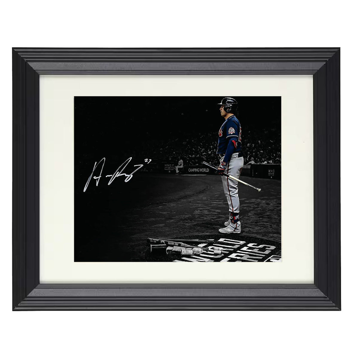 Austin Riley - Braves Power Swing 8x10 Beveled Frame baseball wall art