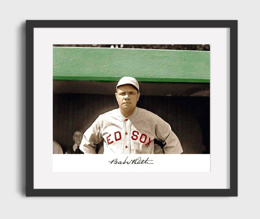 Babe Ruth - Boston Dugout 8x10 Canvas baseball wall art