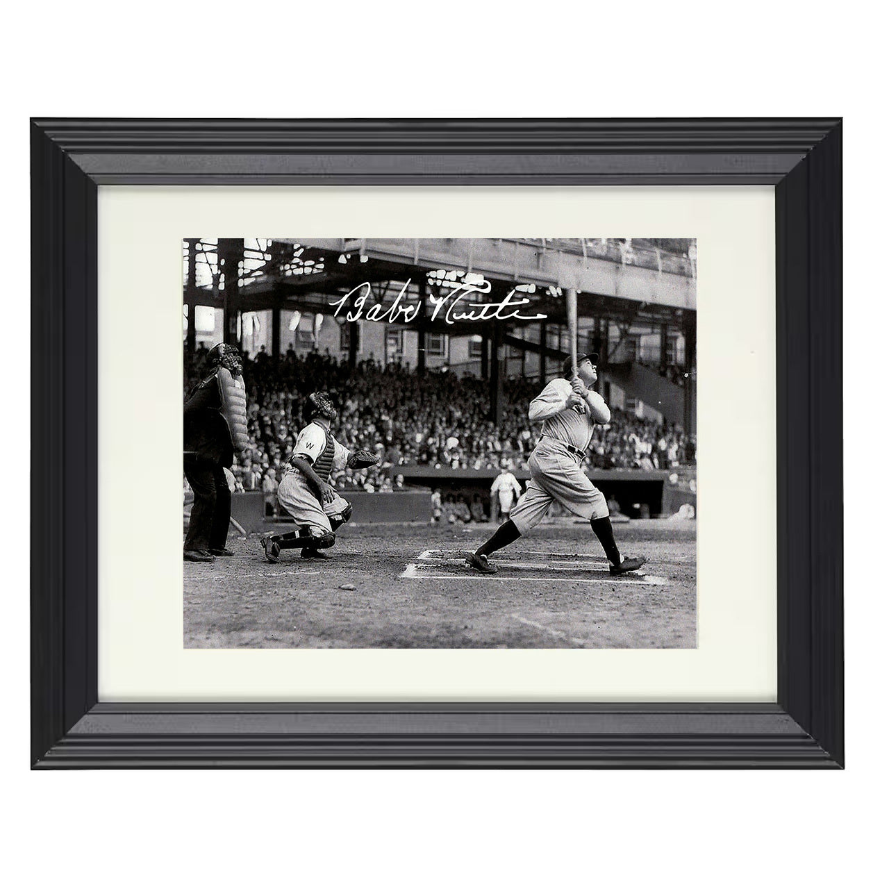 Babe Ruth - Classic Swing 8x10 black beveled framed baseball wall art