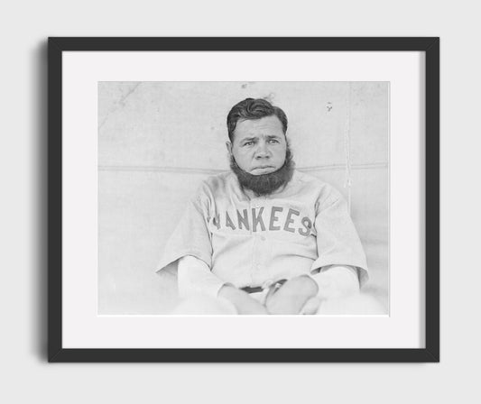 Babe Ruth - Yankees Dugout Beard Gag 8x10 Canvas baseball wall art
