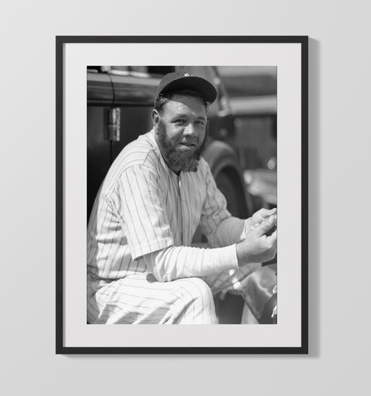 Babe Ruth - Yankees Dugout 8x10 Canvas baseball wall art