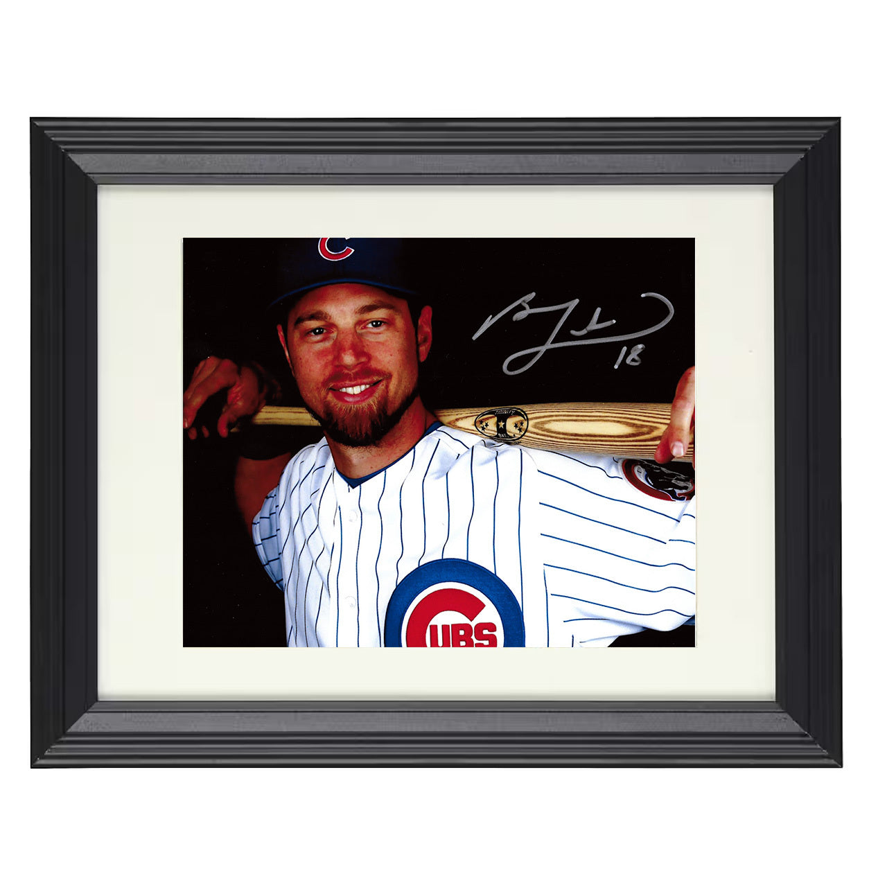 Ben Zobrist - Bat on Shoulders 8x10 black beveled framed baseball wall art