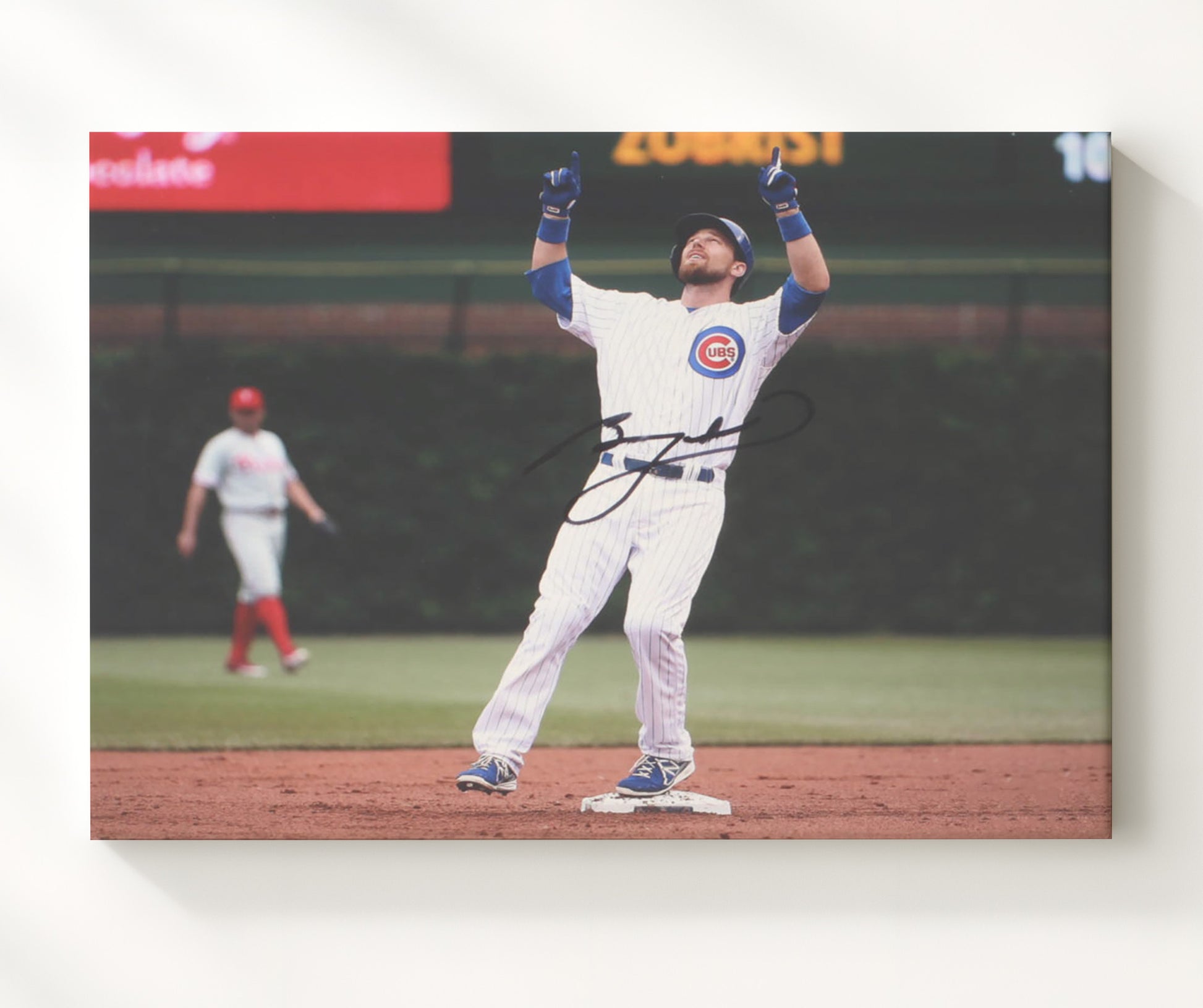 Ben Zobrist - Cubs Celebration Baseball Wall Art 20x24 Canvas wall art print – Baseball Wall Art decor