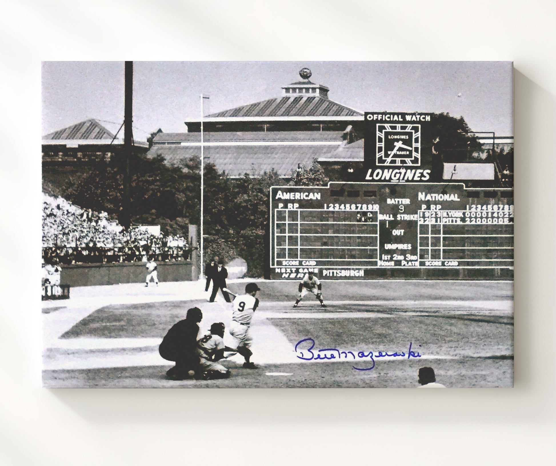 Bill Mazeroski - 1960 Series Walk - Off Baseball Wall Art 20x24 Canvas wall art print – Baseball Wall Art decor