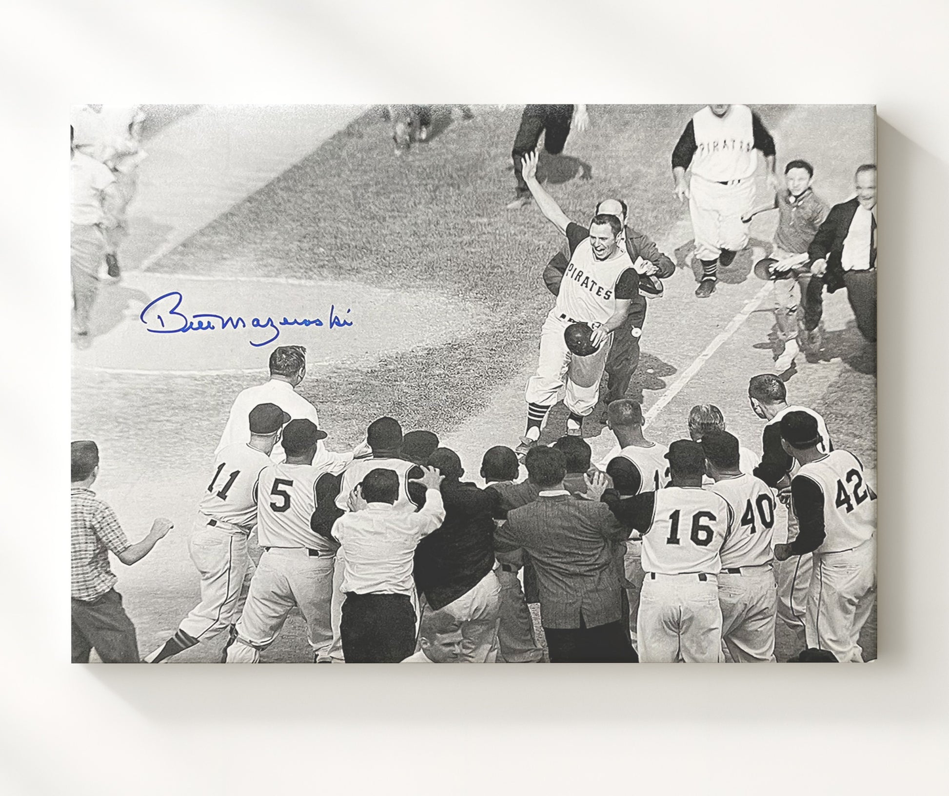 Bill Mazeroski - 1960 WS Walk Off Alt Angle Baseball Wall Art 20x24 Canvas wall art print – Baseball Wall Art decor