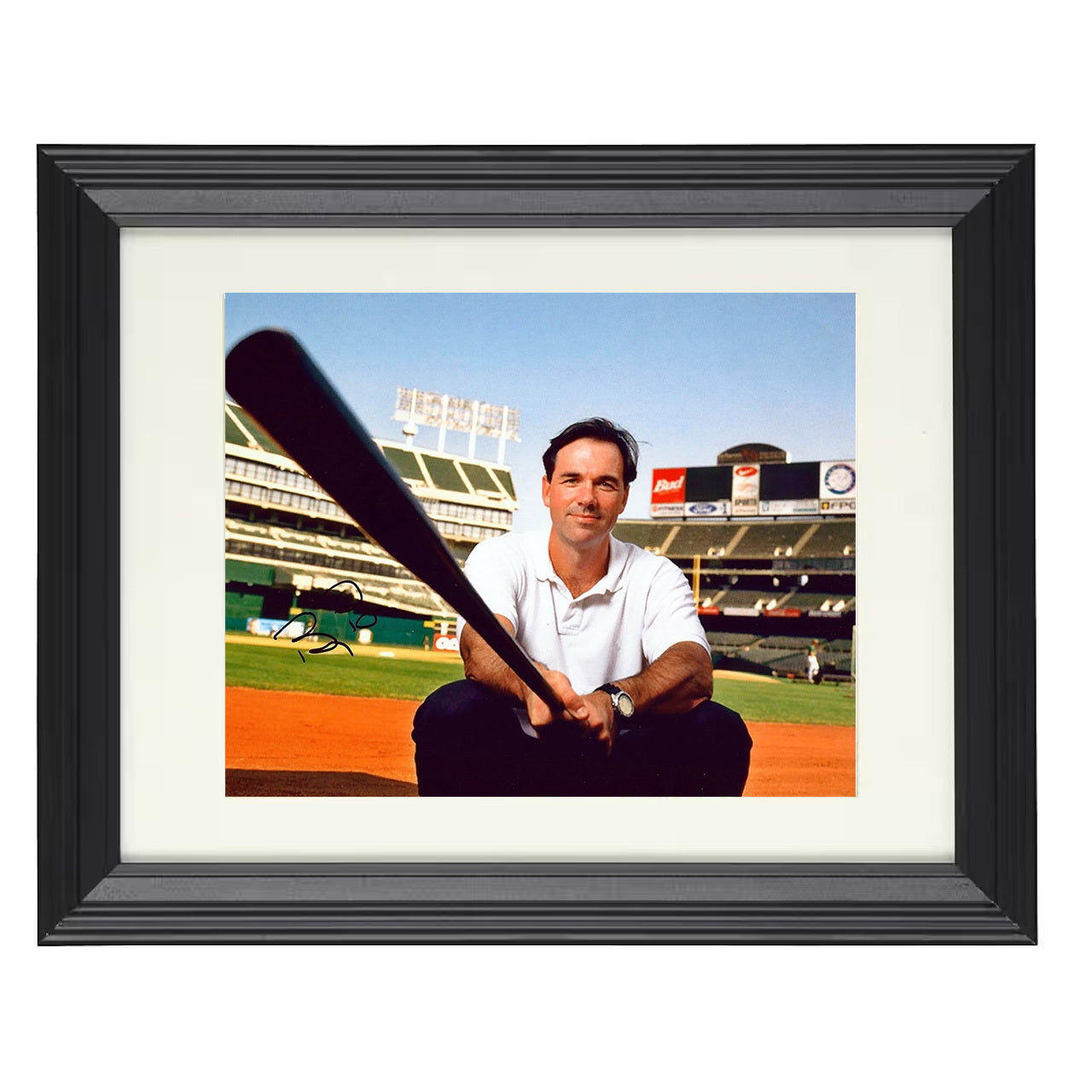 Billy Beane - Moneyball Bat Perspective 8x10 black beveled framed baseball wall art