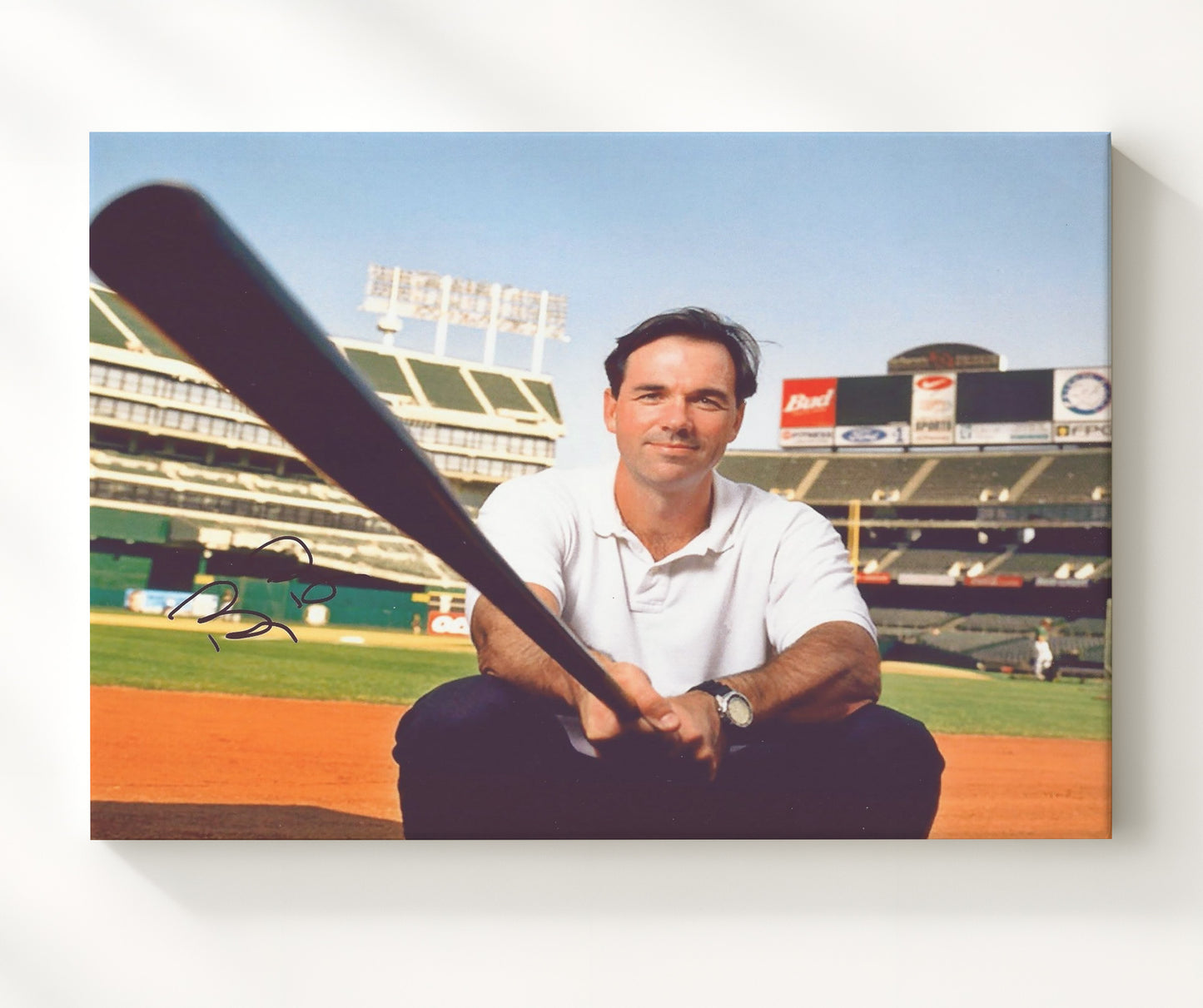 Billy Beane - Moneyball Bat Perspective Baseball Wall Art 20x24 Canvas wall art print – Baseball Wall Art decor