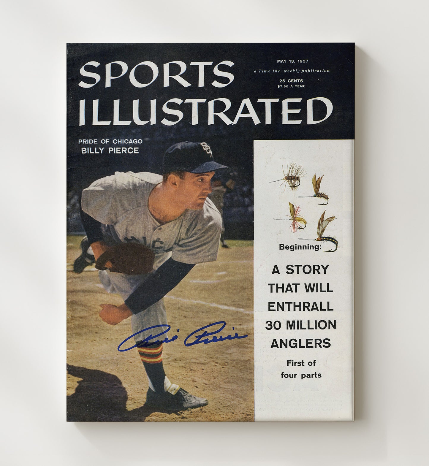 Billy Pierce - Pitching Motion SI Cover Baseball Wall Art 20x24 Canvas wall art print – Baseball Wall Art decor