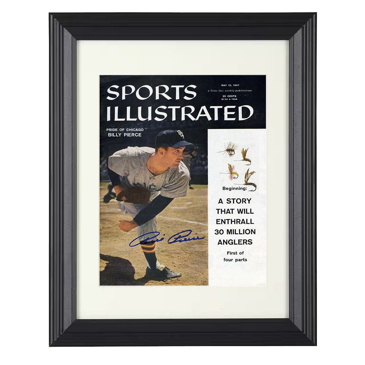 Billy Pierce - Pitching Motion SI Cover 8x10 black beveled framed baseball wall art