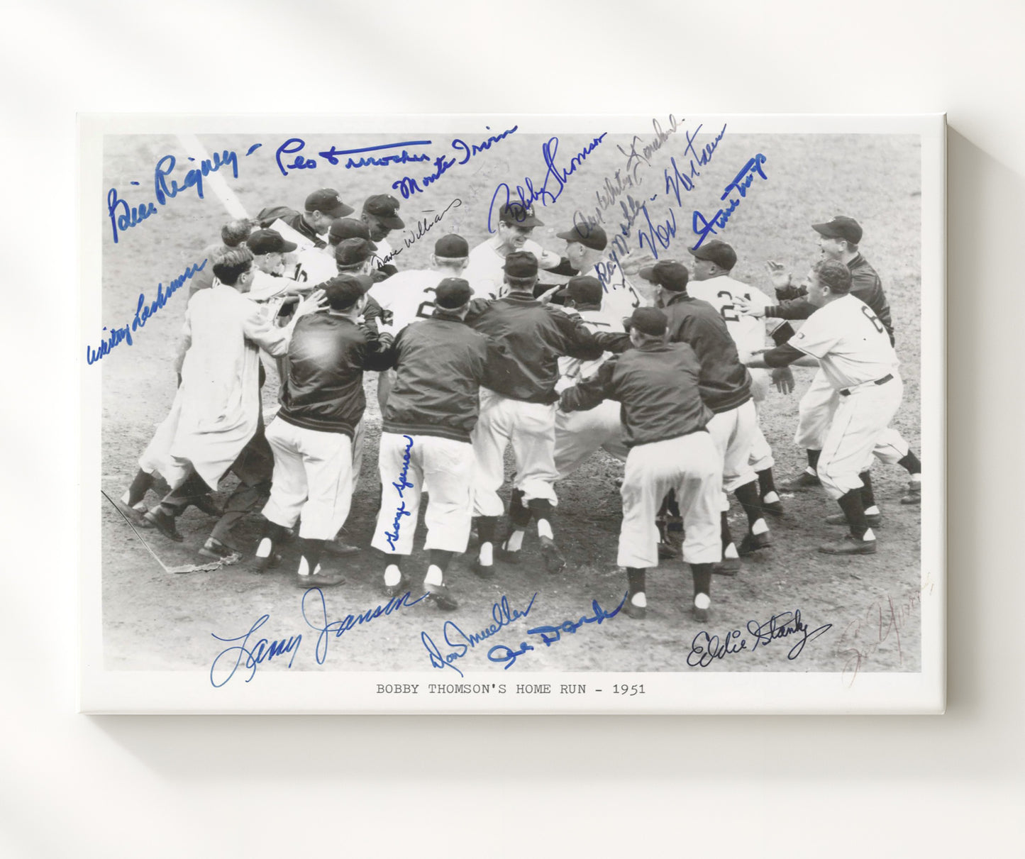 Bobby Thompson - Shot Heard Round the World Baseball Wall Art 20x24 Canvas wall art print – Baseball Wall Art decor