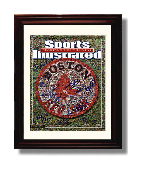 Boston Baseball - 2004 SI Cover Faces Of Red Sox Nation Spotlight Wall Art 8x10 Beveled Frame wall art print – Baseball Wall Art decor