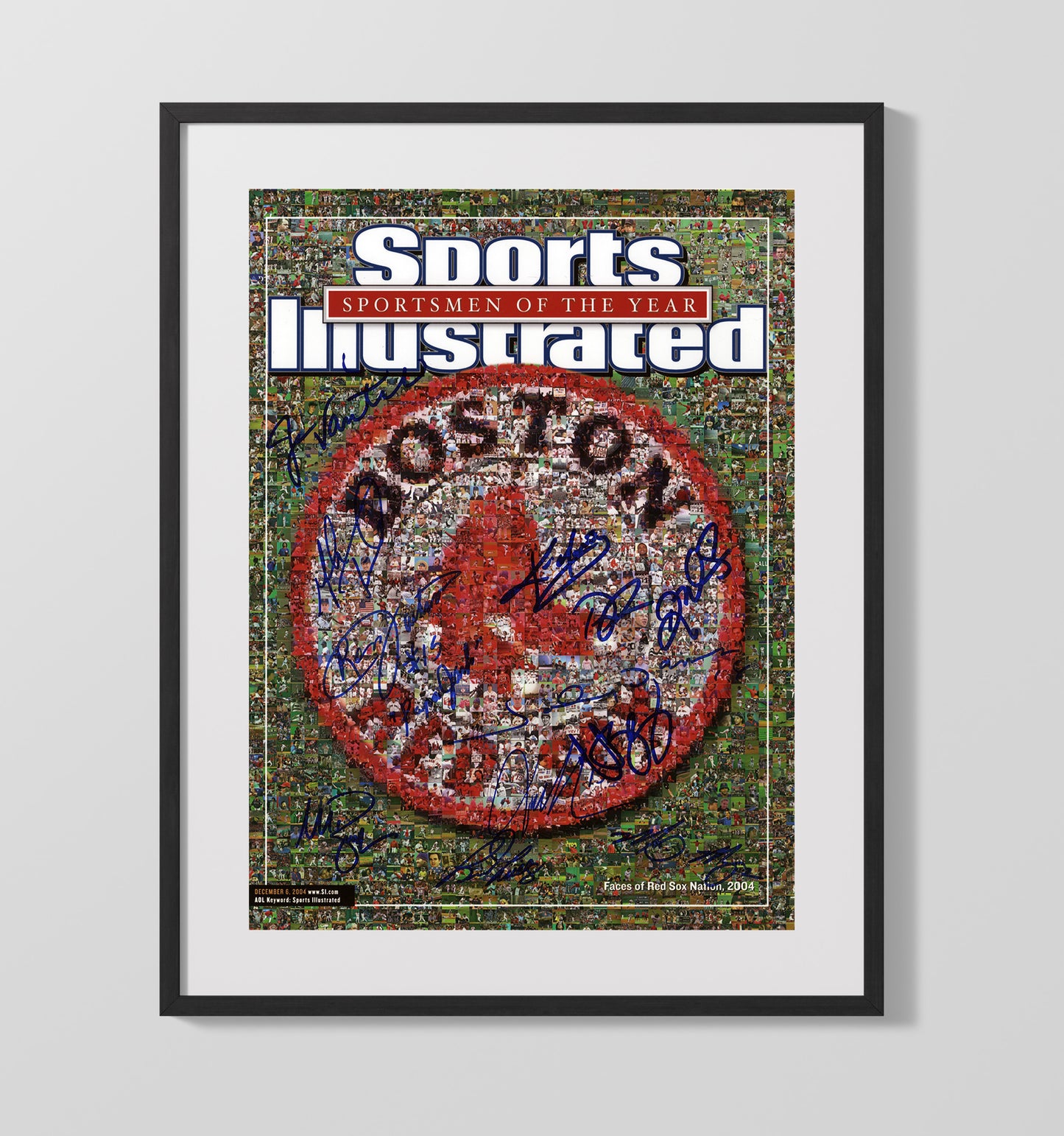 Boston Baseball - 2004 SI Cover Faces Of Red Sox Nation Spotlight Wall Art 16x20 Gallery Frame wall art print – Baseball Wall Art decor