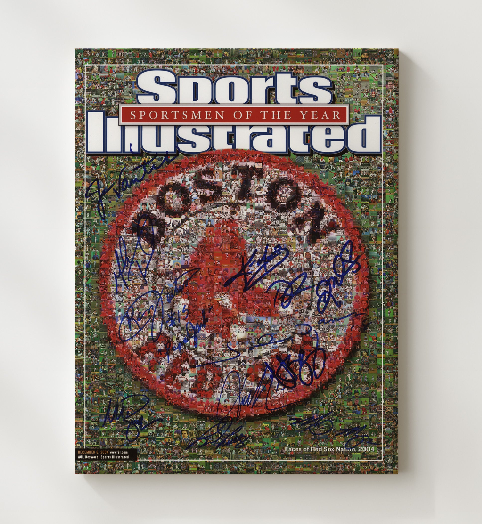 Boston Baseball - 2004 SI Cover Faces Of Red Sox Nation Spotlight Wall Art 20x24 Canvas wall art print – Baseball Wall Art decor