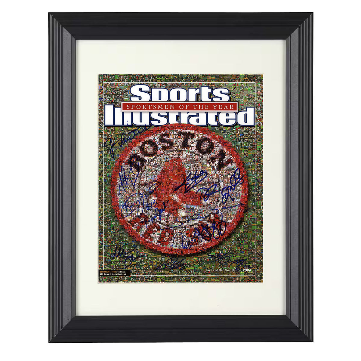 Boston Baseball - 2004 SI Cover Faces Of Red Sox Nation 8x10 Beveled Frame baseball wall art