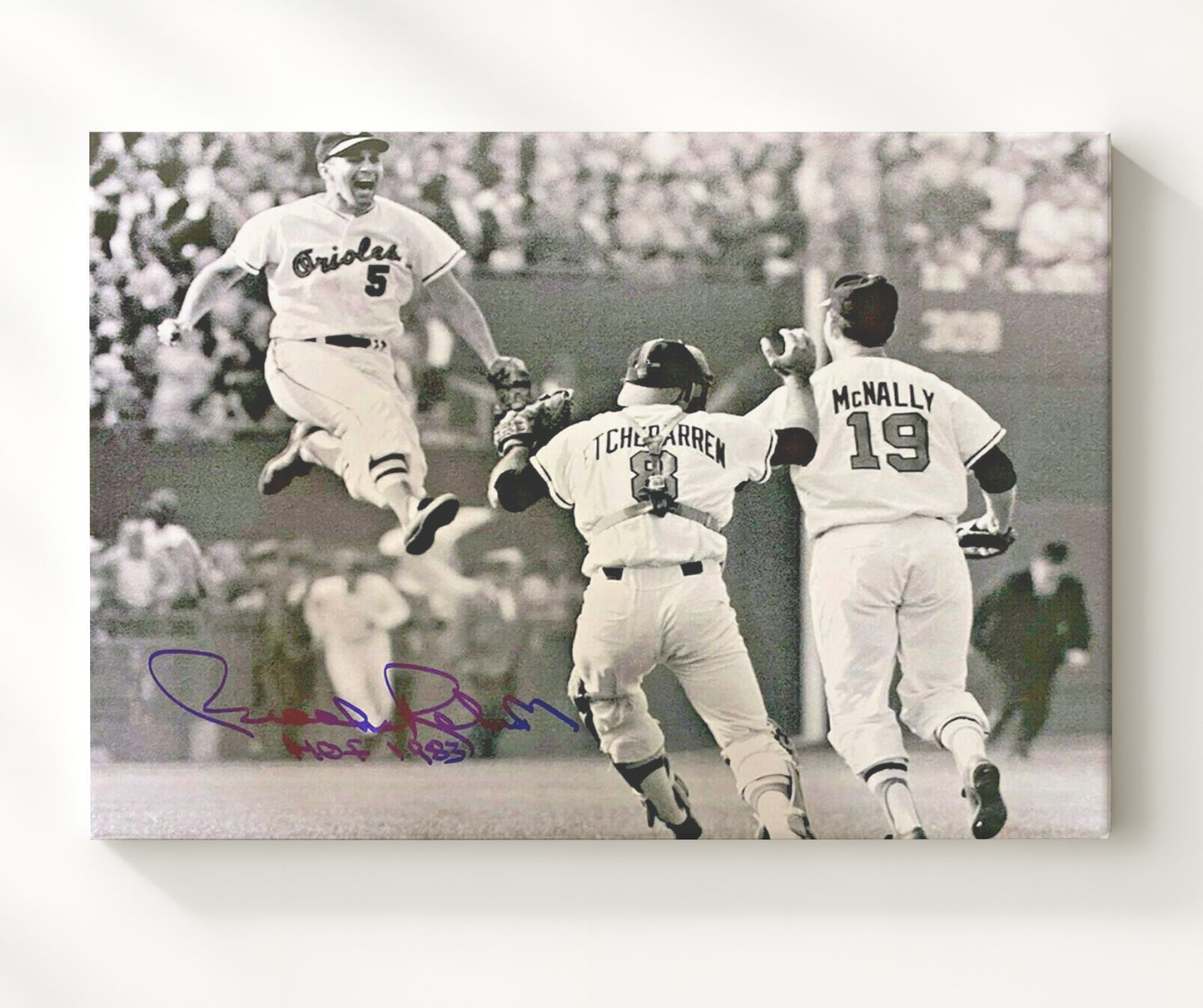 Brooks Robinson - 1966 Series Celebration Baseball Wall Art 20x24 Canvas wall art print – Baseball Wall Art decor