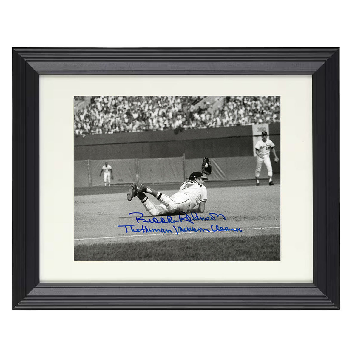 Brooks Robinson - Classic Black and White 8x10 Beveled Frame baseball wall art