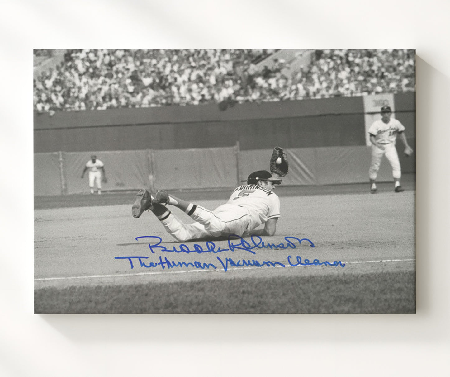 Brooks Robinson - Classic Black and White Baseball Wall Art 20x24 Canvas wall art print – Baseball Wall Art decor
