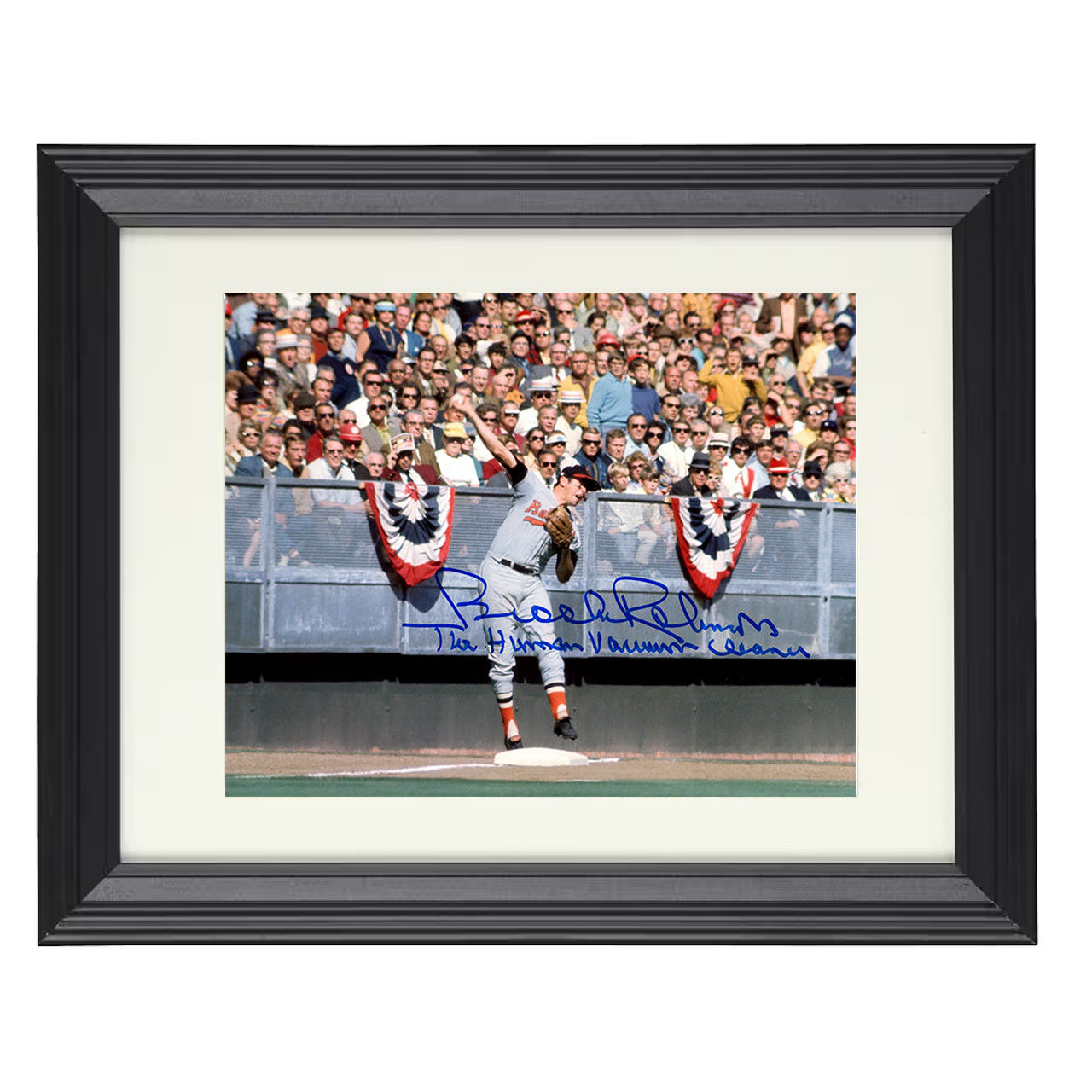 Brooks Robinson - Human Vacuum Cleaner 8x10 black beveled framed baseball wall art