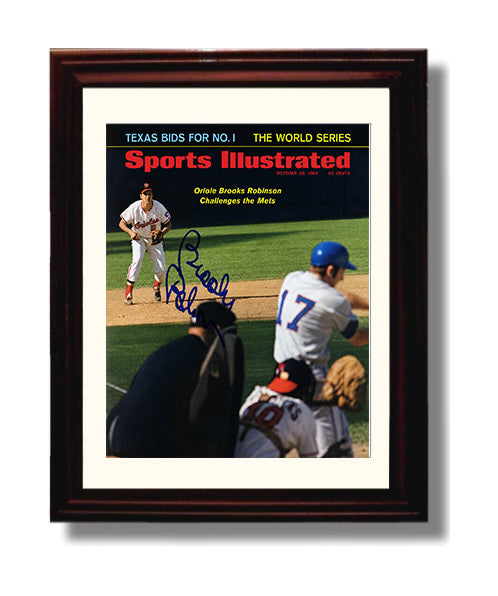 Brooks Robinson - Infield Challenge SI Cover Spotlight Baseball Wall Art 8x10 Beveled Frame wall art print – Baseball Wall Art decor