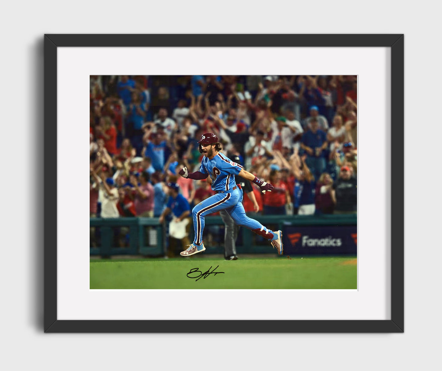 Bryce Harper - Grand Slam Sprint Baseball Wall Art 16x20 Gallery Frame wall art print – Baseball Wall Art decor
