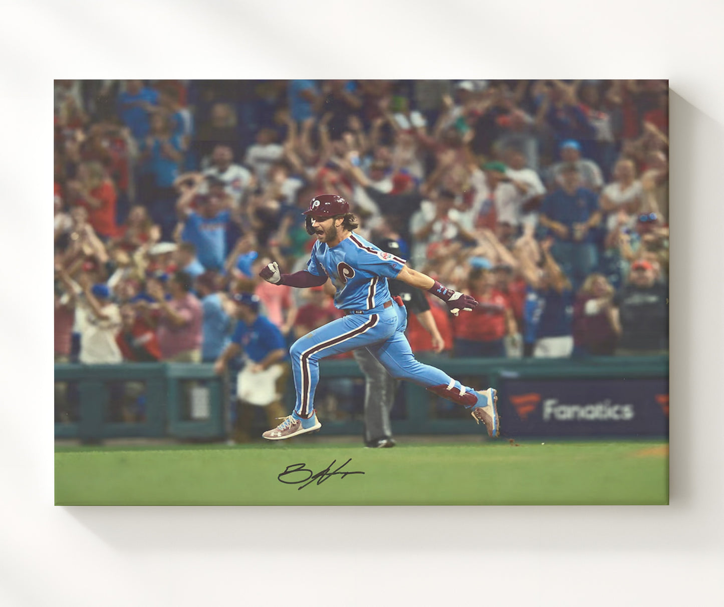 Bryce Harper - Grand Slam Sprint Baseball Wall Art 20x24 Canvas wall art print – Baseball Wall Art decor