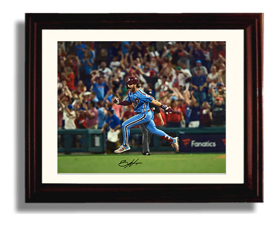 Bryce Harper - Grand Slam Sprint Baseball Wall Art 8x10 Beveled Frame wall art print – Baseball Wall Art decor
