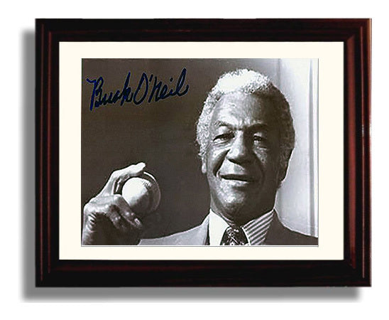 Buck ONeil - Dugout Smile Baseball Wall Art 8x10 Beveled Frame wall art print – Baseball Wall Art decor