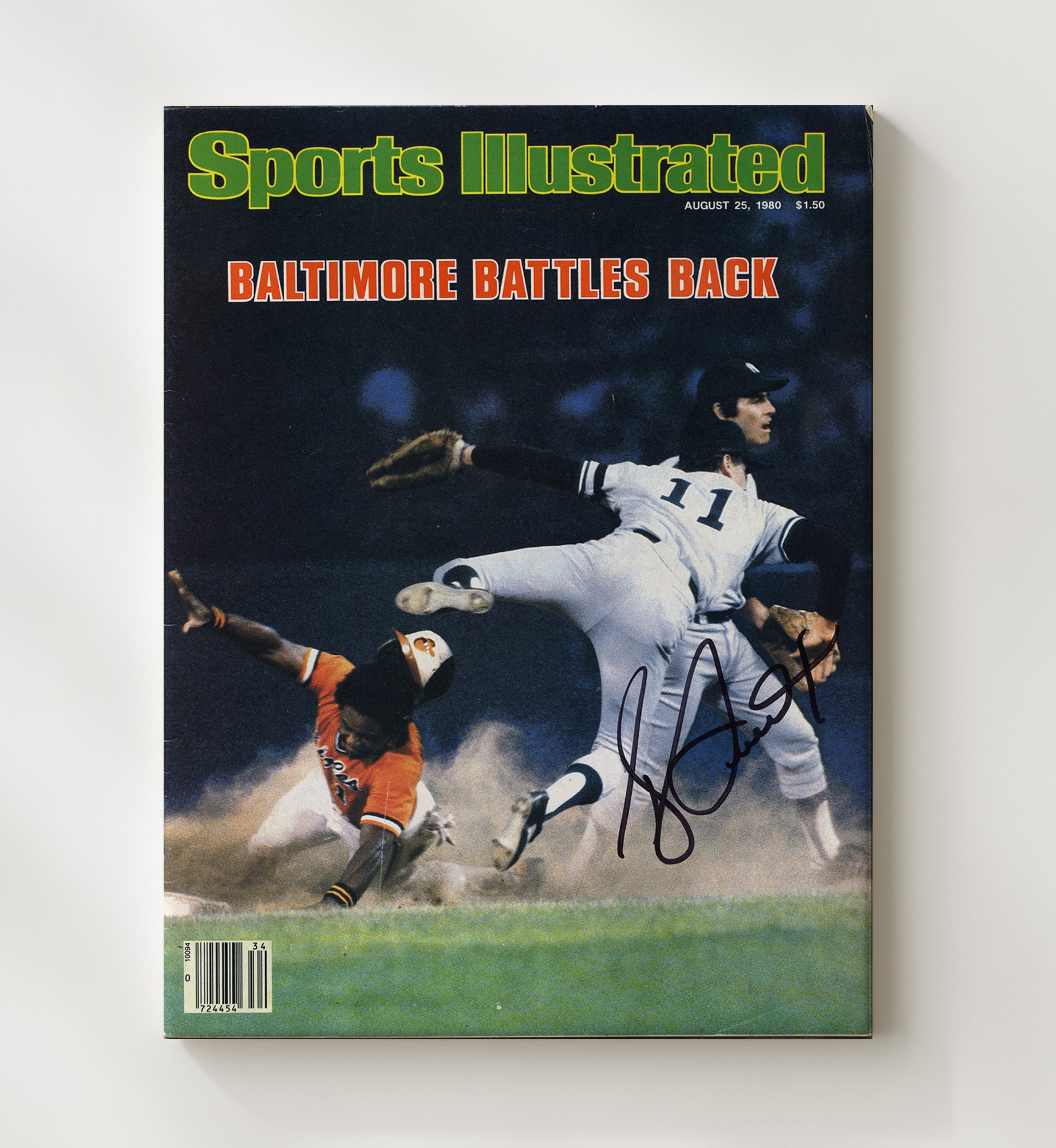Bucky Dent - 1980 SI Cover Baltimore Battles Back Baseball Wall Art 20x24 Canvas wall art print – Baseball Wall Art decor