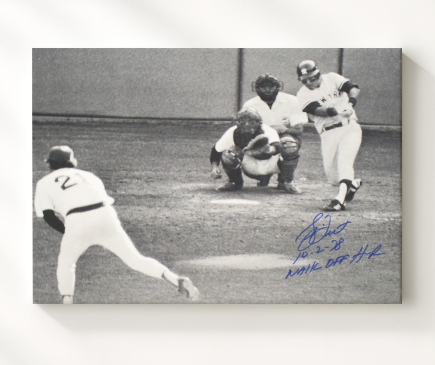 Bucky Dent - Walk - Off Home Run Baseball Wall Art 20x24 Canvas wall art print – Baseball Wall Art decor