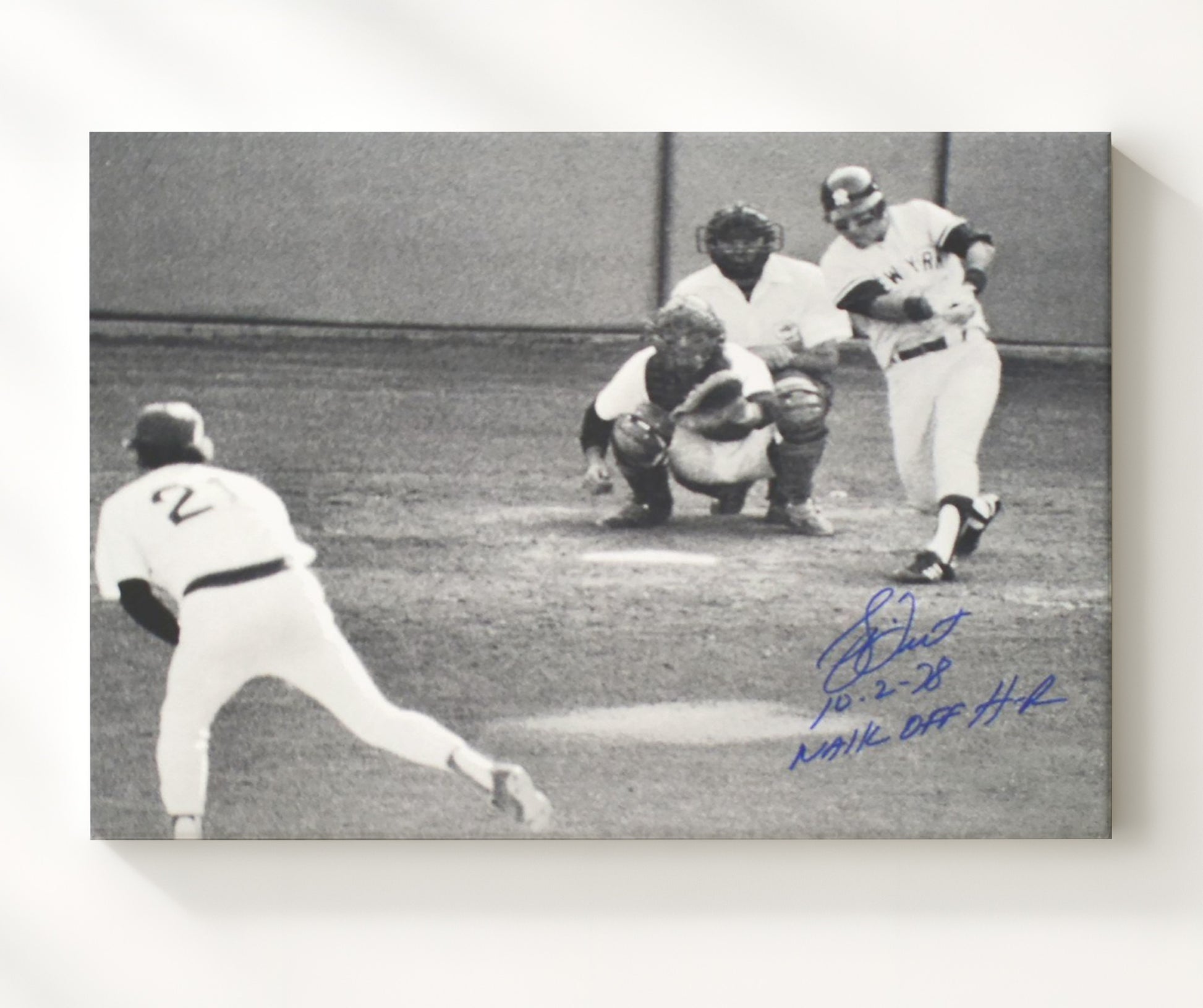 Bucky Dent - Walk - Off Home Run Baseball Wall Art 20x24 Canvas wall art print – Baseball Wall Art decor