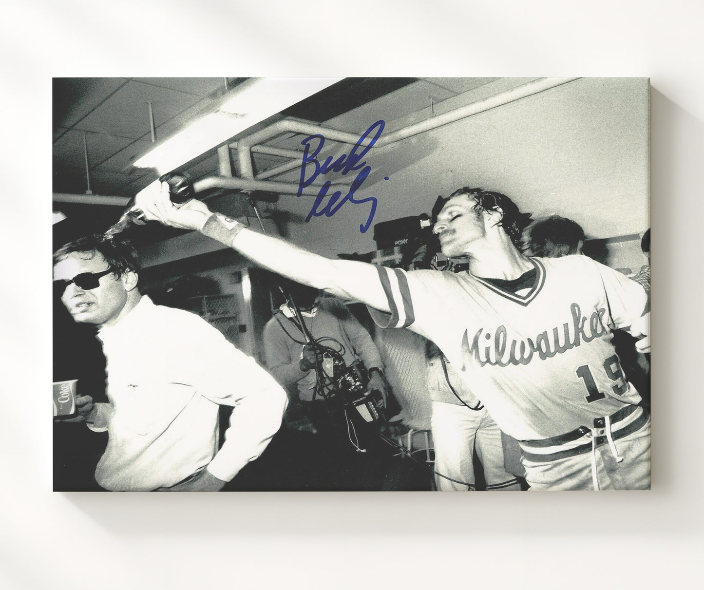 Bud Selig - 1982 Series Celebration Baseball Wall Art 20x24 Canvas wall art print – Baseball Wall Art decor