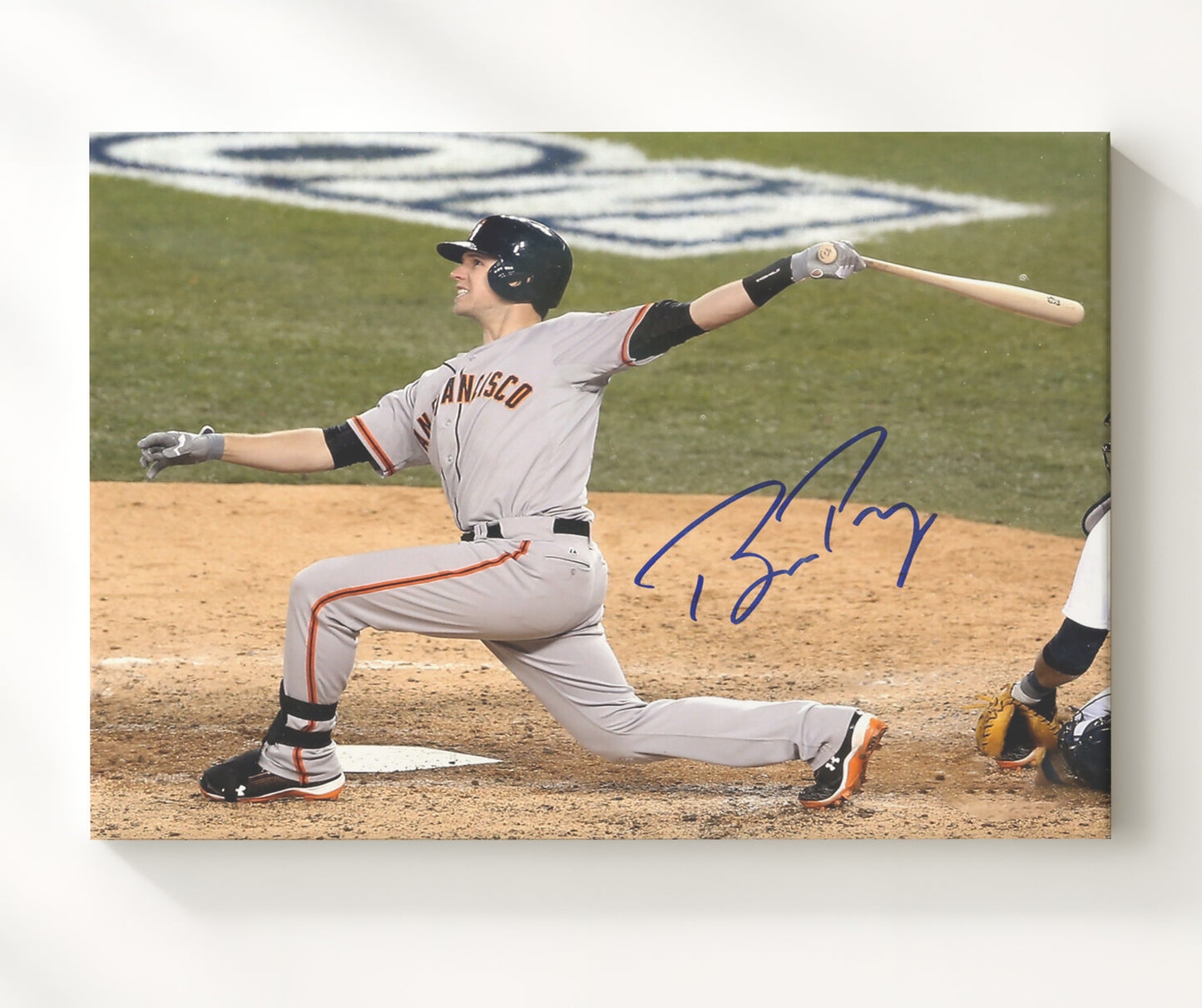 Buster Posey - Game Action Catcher Baseball Wall Art 20x24 Canvas wall art print – Baseball Wall Art decor