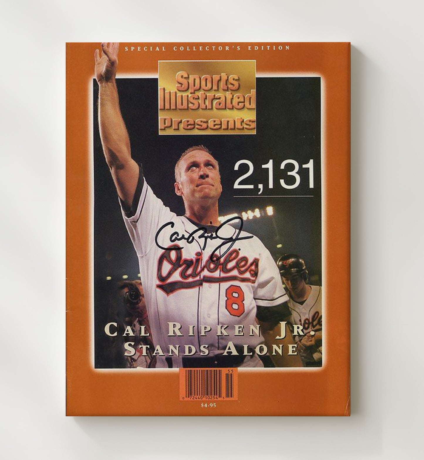 Cal Ripken Jr. - 2131 Consecutive Games Sports Illustrated Presents Cover Baseball Wall Art 20x24 Canvas wall art print – Baseball Wall Art decor