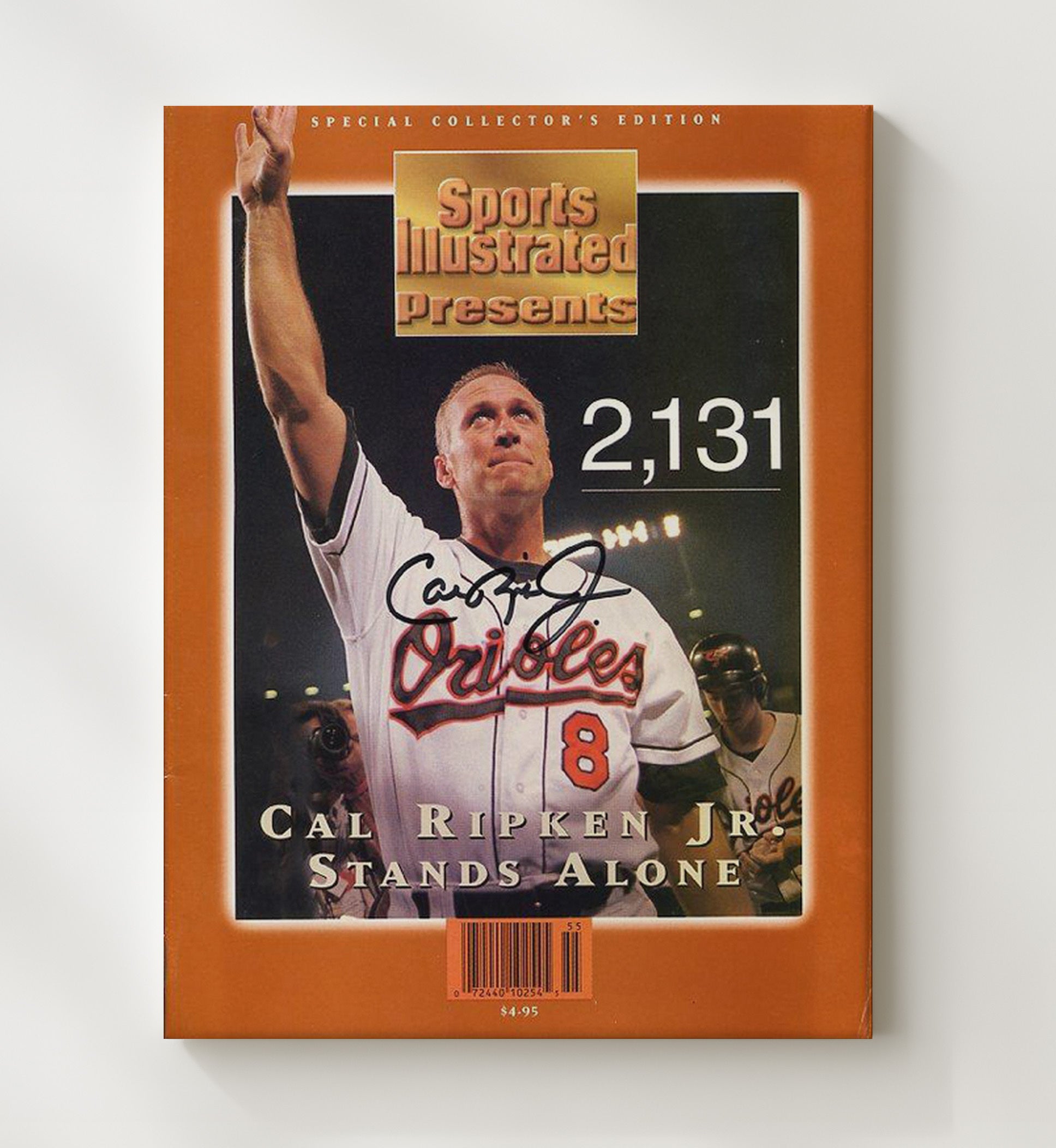 Cal Ripken Jr. - 2131 Consecutive Games Sports Illustrated Presents Cover Baseball Wall Art 20x24 Canvas wall art print – Baseball Wall Art decor