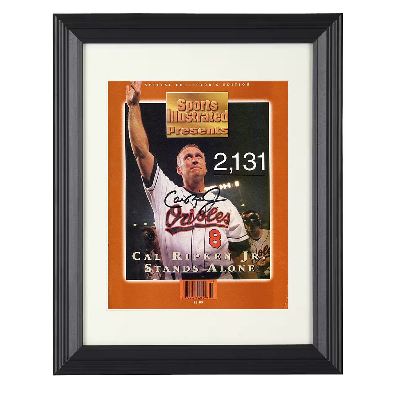 Cal Ripken Jr. - 2131 Consecutive Games Sports Illustrated Presents Cover 8x10 black beveled framed baseball wall art