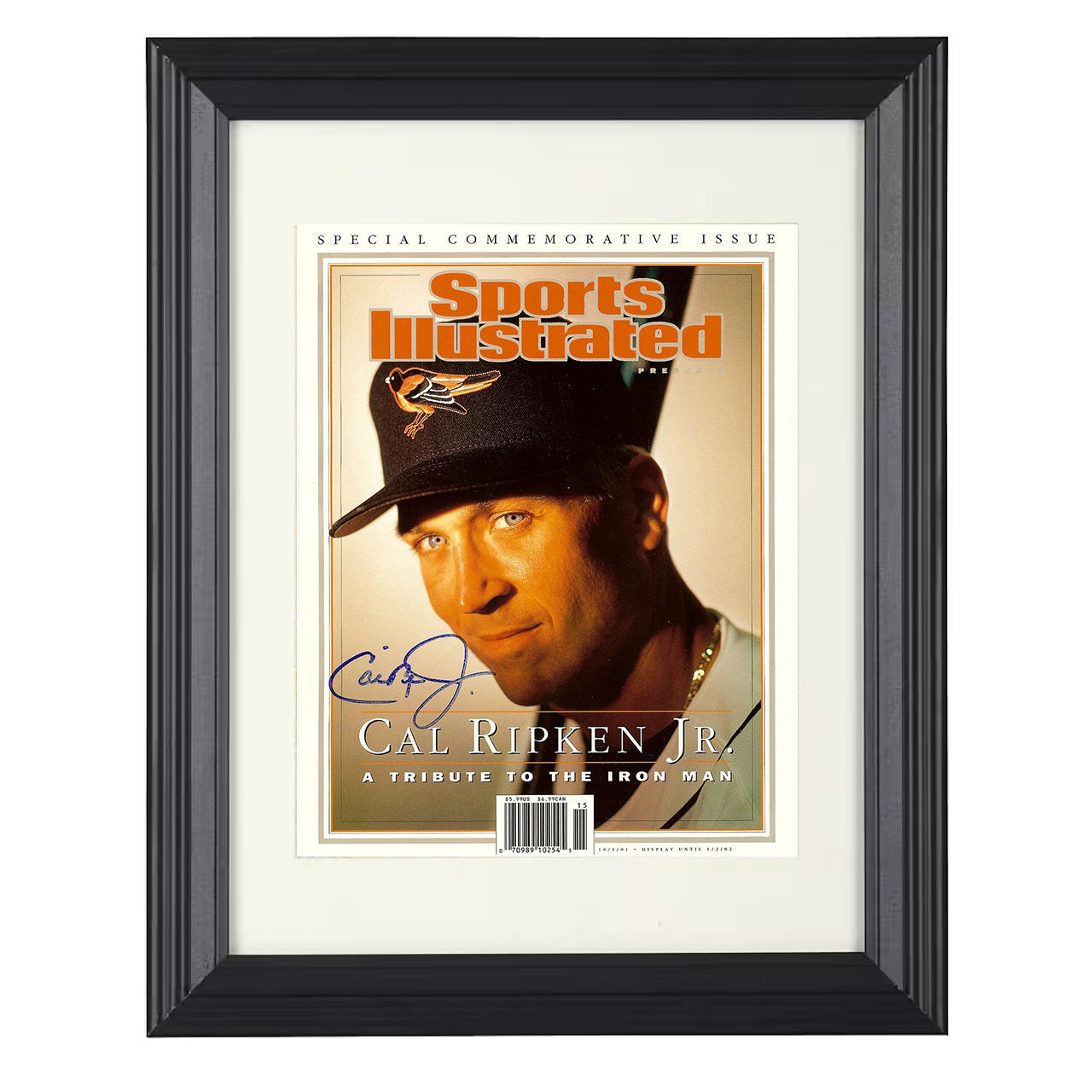 Cal Ripken Jr. - A Tribute to the Iron Man SI Special Commemorative Cover 8x10 black beveled framed baseball wall art