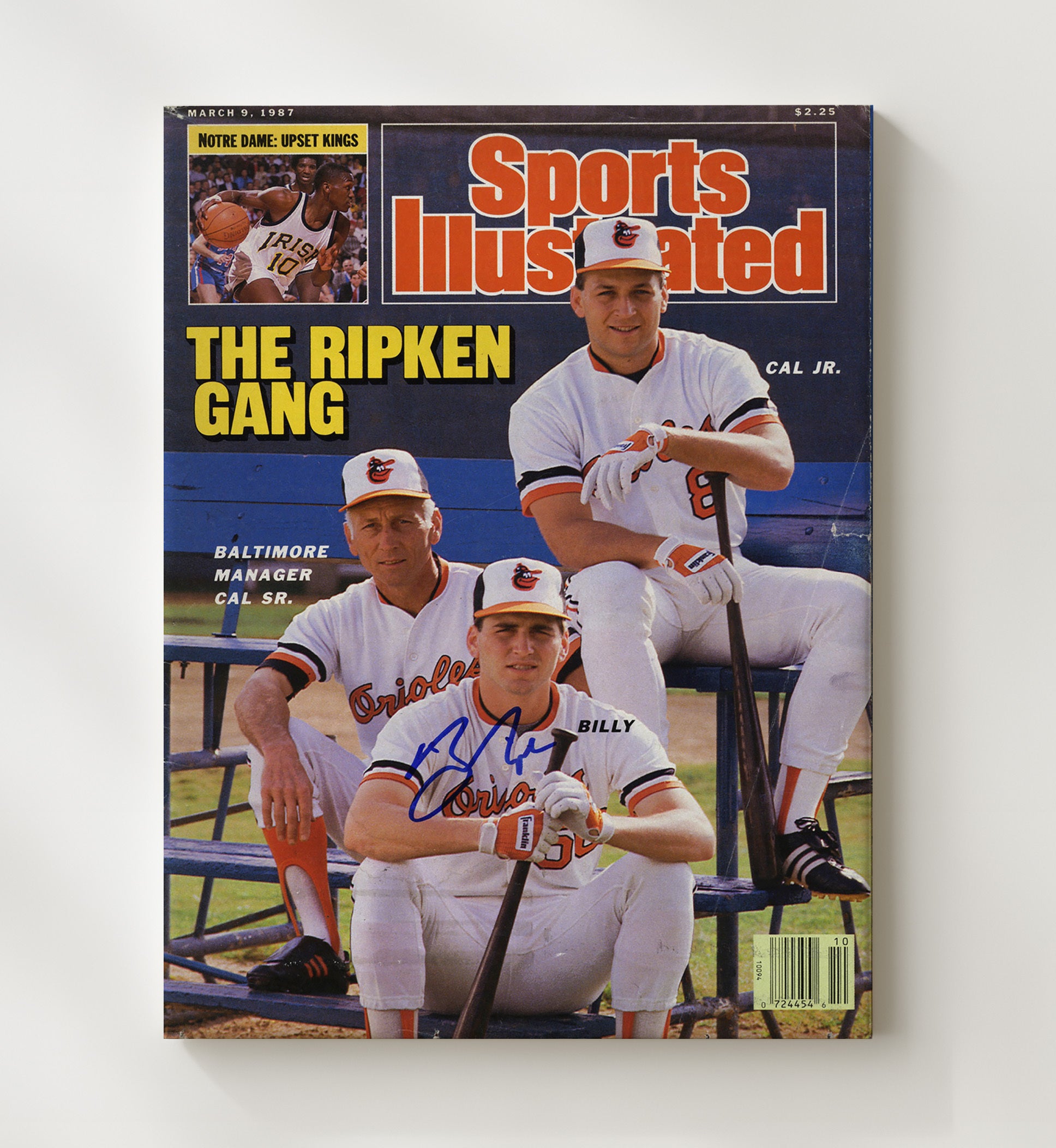 Cal Ripken Jr - SI Ripken family portrait cover 1987 Baseball Wall Art 20x24 Canvas wall art print – Baseball Wall Art decor