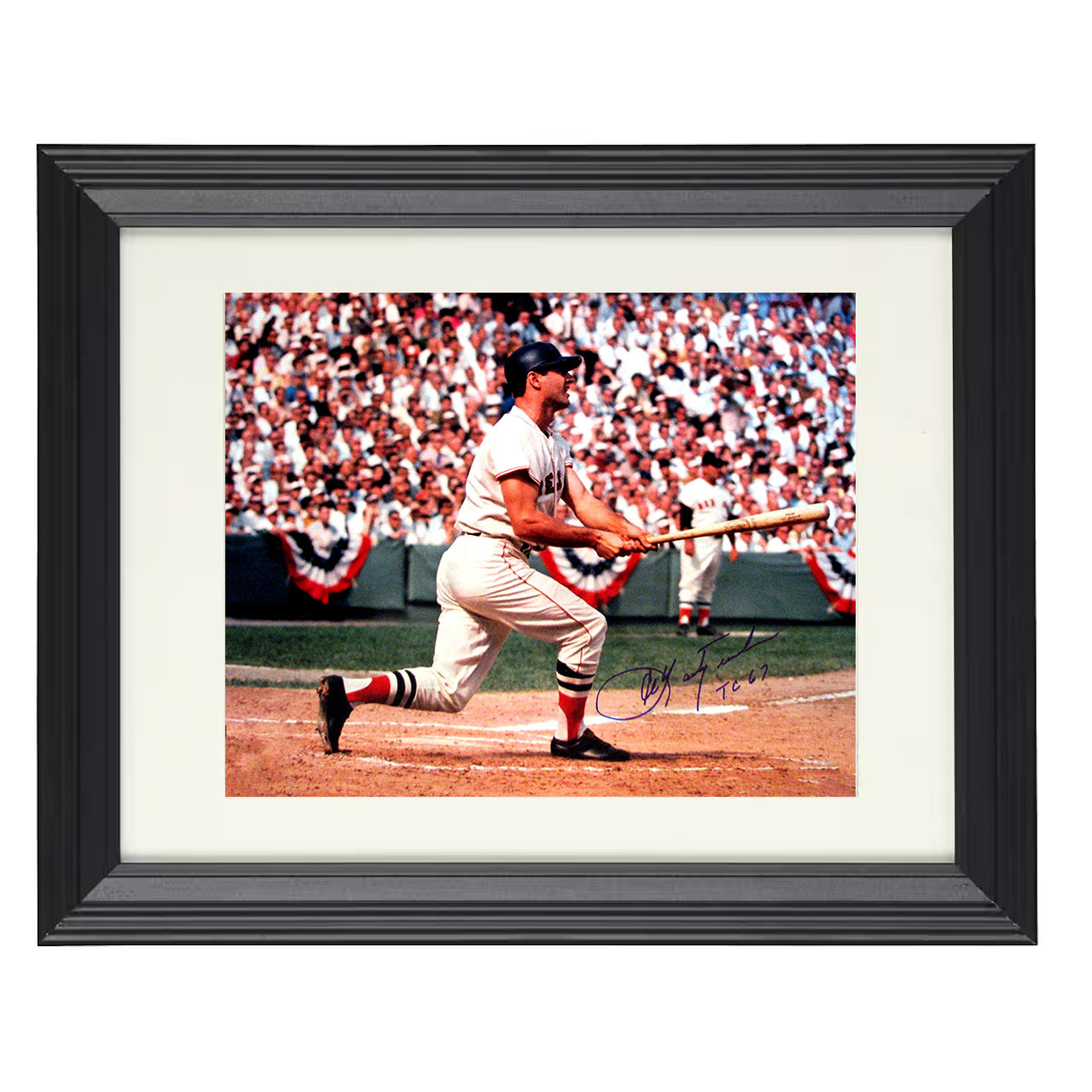 Carl Yastrzemski - Classic Batting Swing 8x10 black beveled framed baseball wall art