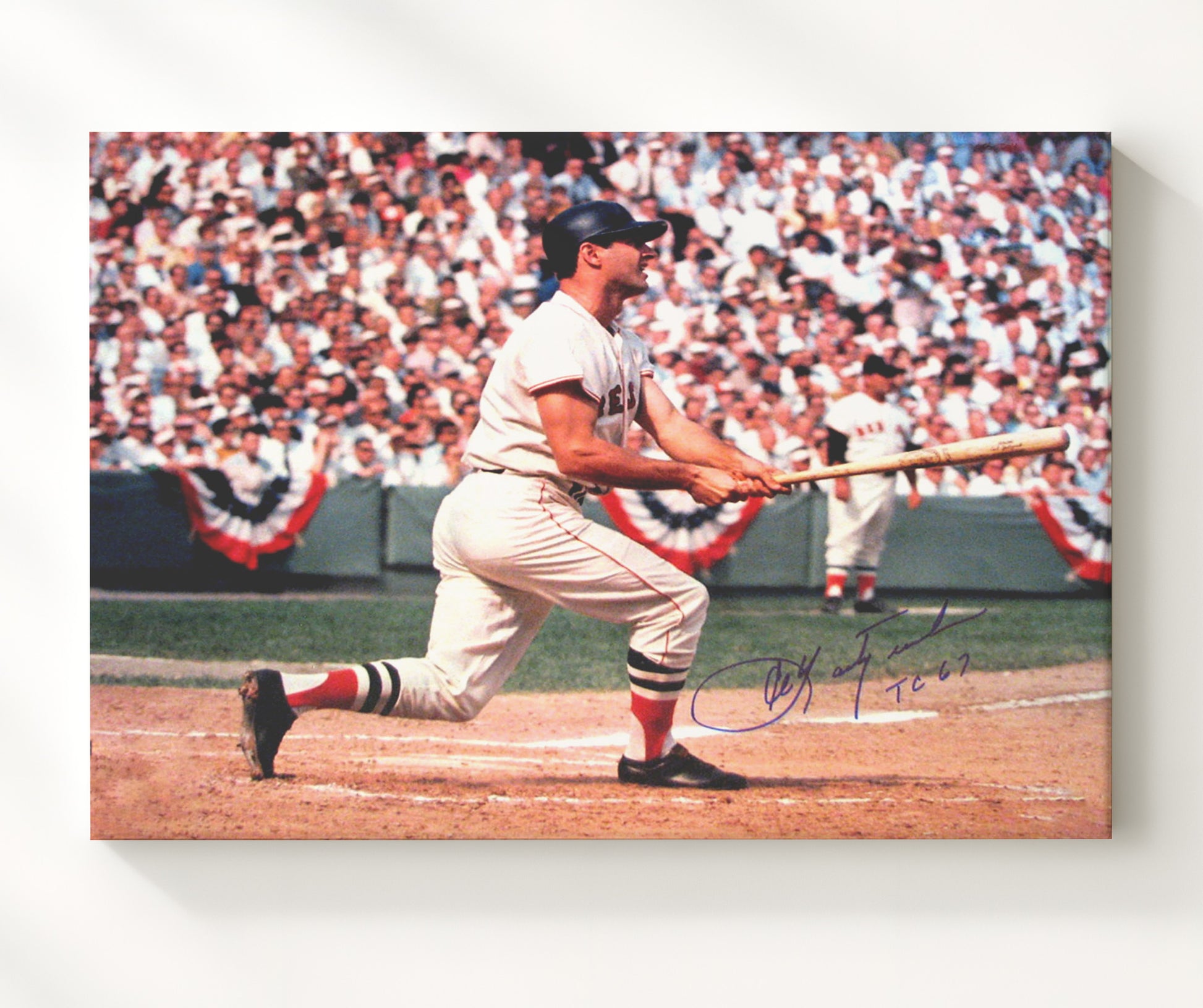 Carl Yastrzemski - Classic Batting Swing Baseball Wall Art 20x24 Canvas wall art print – Baseball Wall Art decor