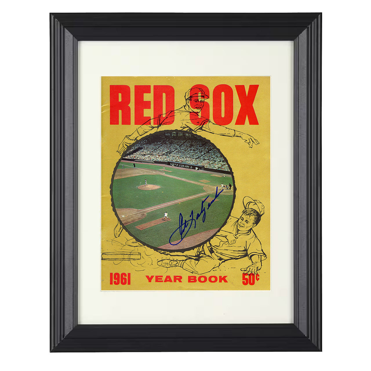 Carl Yastrzemski - Yearbook Program Cover SI 8x10 black beveled framed baseball wall art