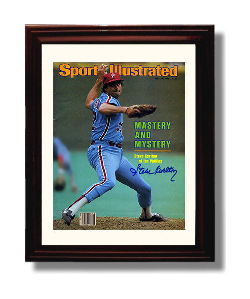 Carlton - Signed SI Cover Baseball Wall Art 8x10 Beveled Frame wall art print – Baseball Wall Art decor