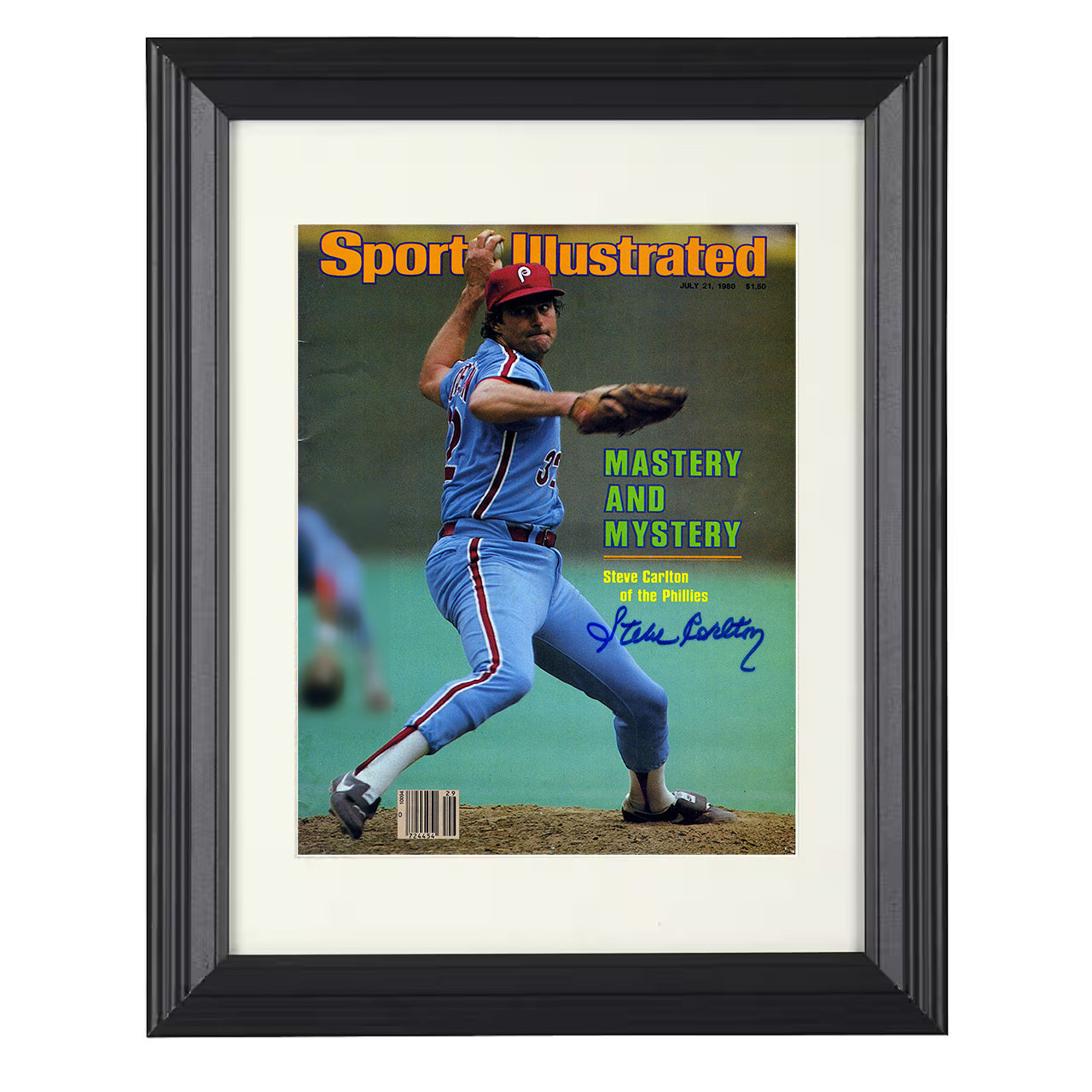 Carlton - Signed SI Cover 8x10 black beveled framed baseball wall art