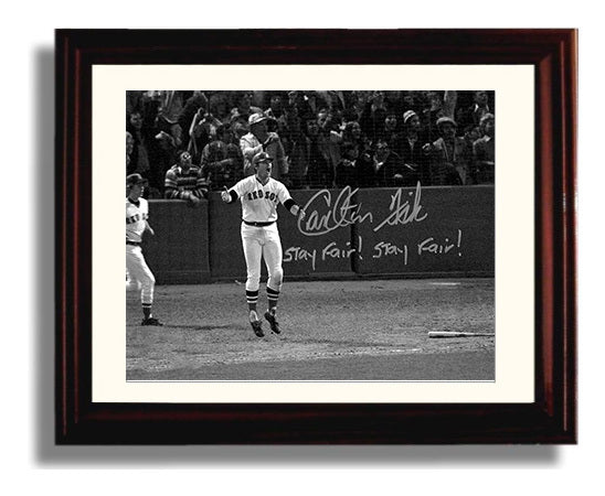 Carlton Fisk - Fenway Stay Fair Moment Baseball Wall Art 8x10 Beveled Frame wall art print – Baseball Wall Art decor
